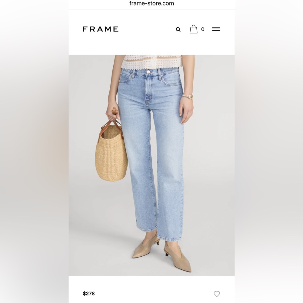 FRAME The Hang Light Wash Jeans Size 25